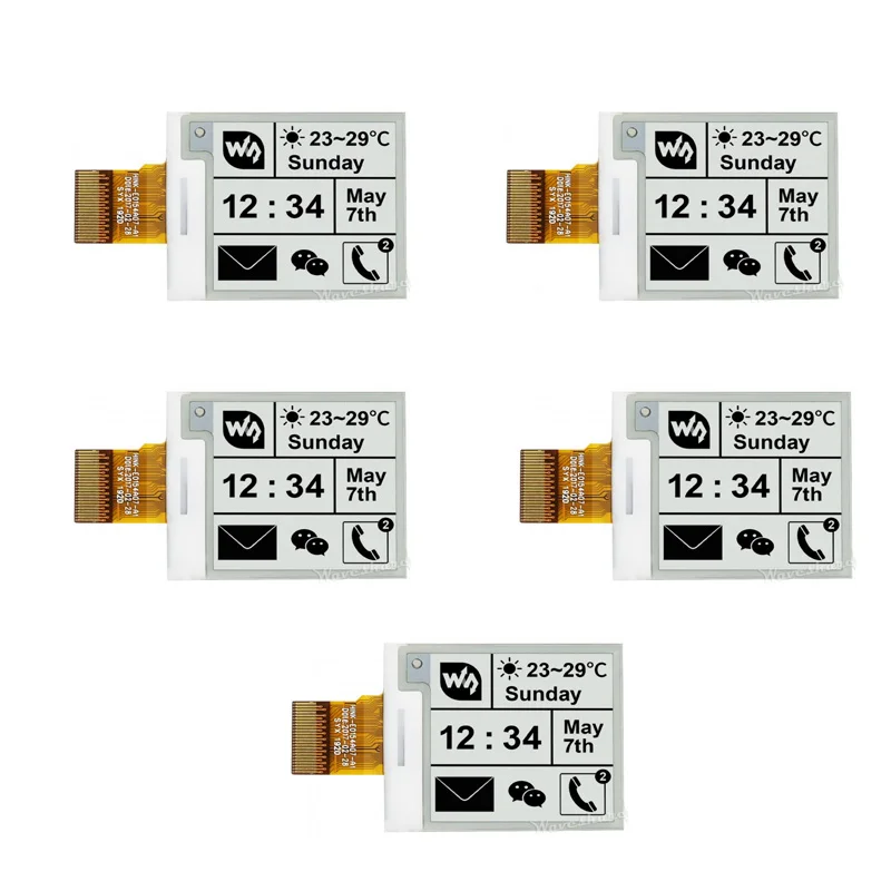 5pcs Waveshare 1.54inch Raw Eink Display e-paper Monitor Panel, Whilte/Black Dual Colors 200x200 Resolution
5pcs Waveshare 1.54inch Raw Eink Display e-paper Monitor Panel, Whilte/Black Dual Colors 200x200 Resolution