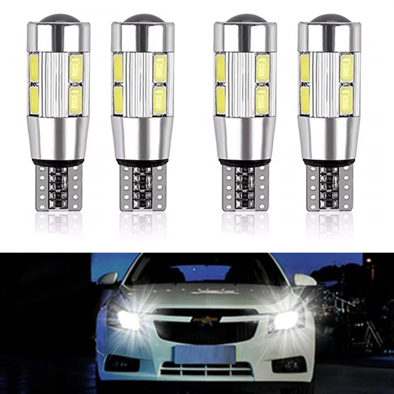 

4/1Pcs T10 W5W 194 168 Car LED Light 5630 10SMD Canbus Error Free Auto Interior Side Turn Bulb Lamp Amber White Oragne 12V DC