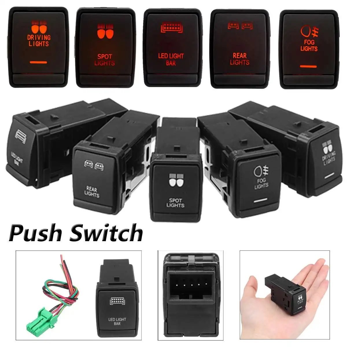 Car Light LED Push Button 12V 3A Fog Spot Rear Driving Light LED Light Bar Switch for Nissan Navara NP300 Pathfinder X-Trail
Car Light LED Push Button 12V 3A Fog Spot Rear Driving Light LED Light Bar Switch for Nissan Navara NP300 Pathfinder X-Trail