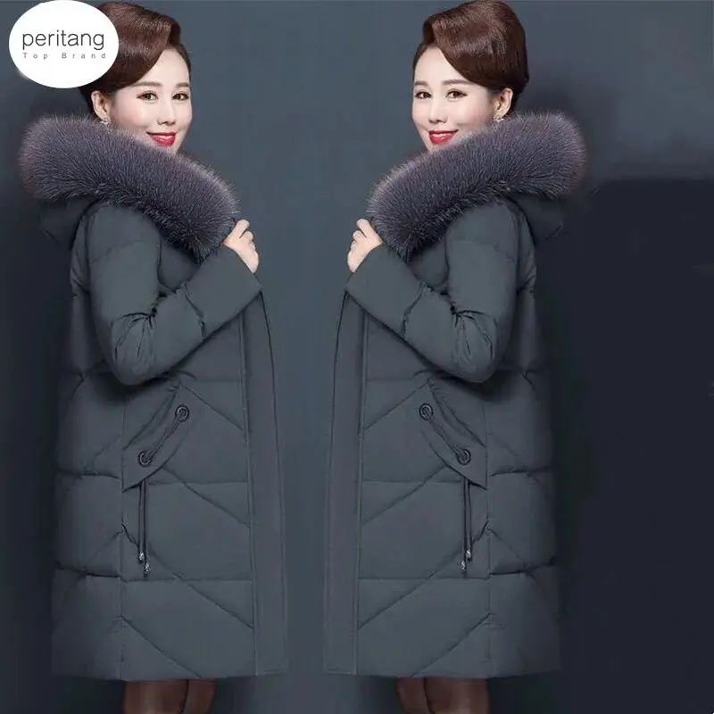 PERITANG XL-7XL Down Cotton Jacket Mid-Length Women Big Fur Collar Solid Color Coat Abrigos Mujer Invierno Sobretudo Feminino
PERITANG XL-7XL Down Cotton Jacket Mid-Length Women Big Fur Collar Solid Color Coat Abrigos Mujer Invierno Sobretudo Feminino