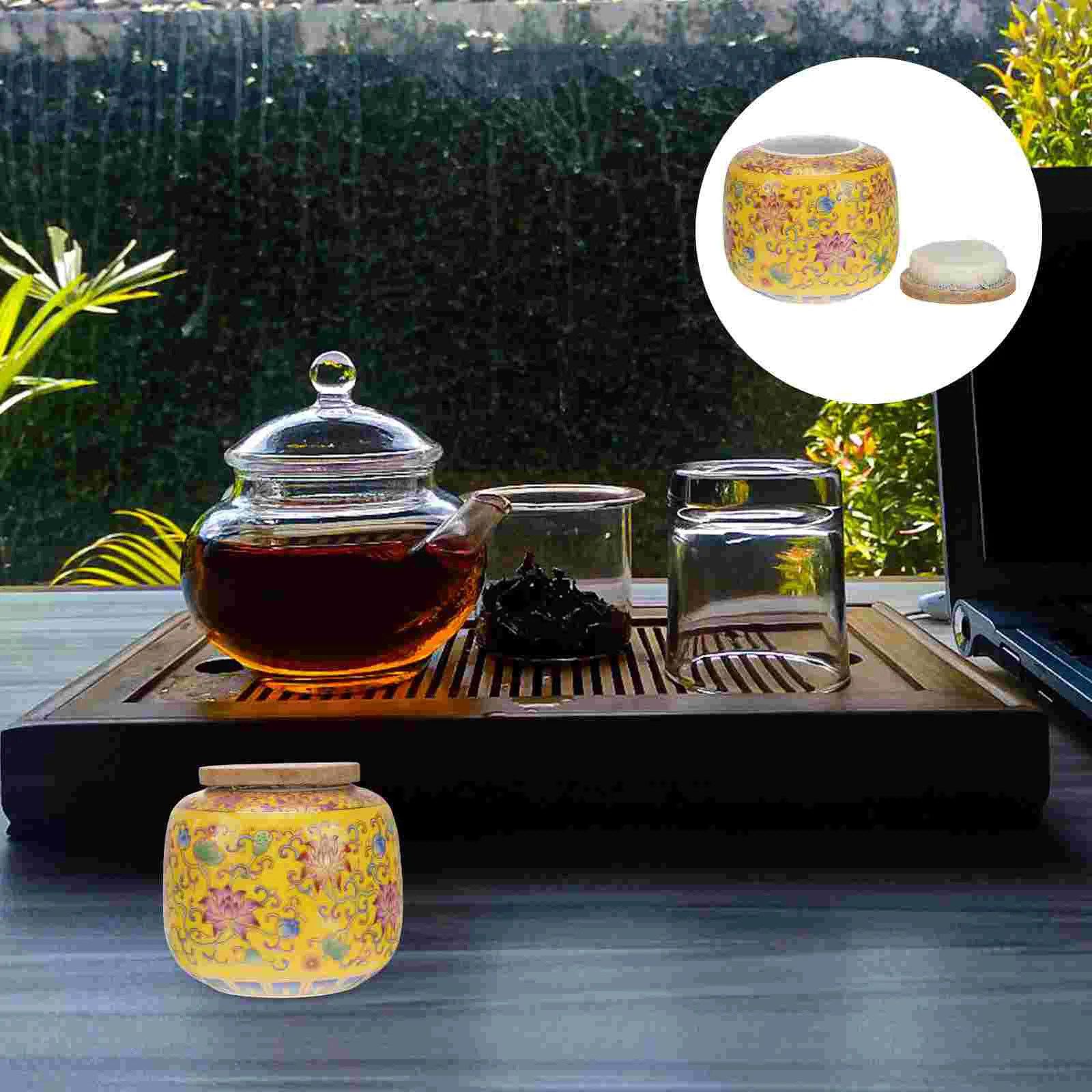 Loose Tea Ceramic Kitchen Canisters Oriental Food Storage Jar Airtight Wood Lid Cover Vintage Coffee Canister Tea Gift Tin Candy
Loose Tea Ceramic Kitchen Canisters Oriental Food Storage Jar Airtight Wood Lid Cover Vintage Coffee Canister Tea Gift Tin Candy