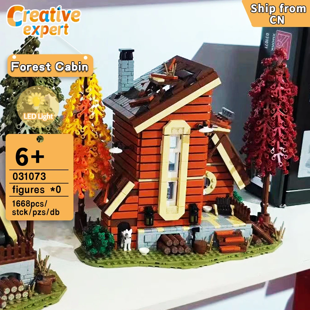 031073 Creative Expert Moc Ideas Light Forest Cabin Street View Modular House Model Building Blocks Toys Christmas Gifts 1668pcs 
031073 Creative Expert Moc Ideas Light Forest Cabin Street View Modular House Model Building Blocks Toys Christmas Gifts 1668pcs