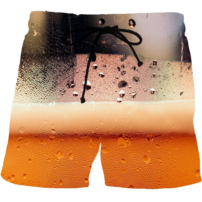 

Summer Beer 3D Bubbles Print Cool Shorts Men Women Casual Fashion Beach Short Pants Personalities Sport Ice Shorts Swim Trunks