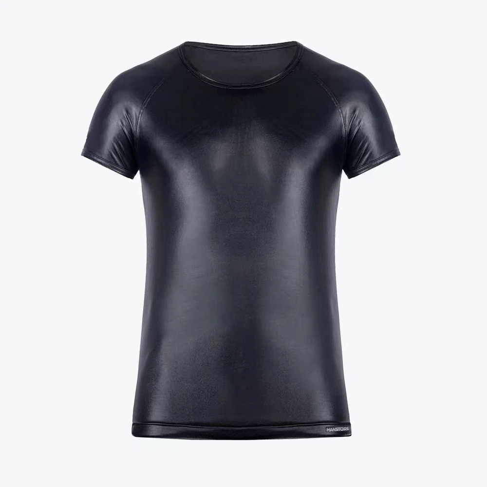 Men Stretch Faux Leather Short Sleeve Top Shirt T-Shirt PU Wet-Look Tee Slim Top Fitness Gay Stage Tee Sexy Party Clubwear
Men Stretch Faux Leather Short Sleeve Top Shirt T-Shirt PU Wet-Look Tee Slim Top Fitness Gay Stage Tee Sexy Party Clubwear