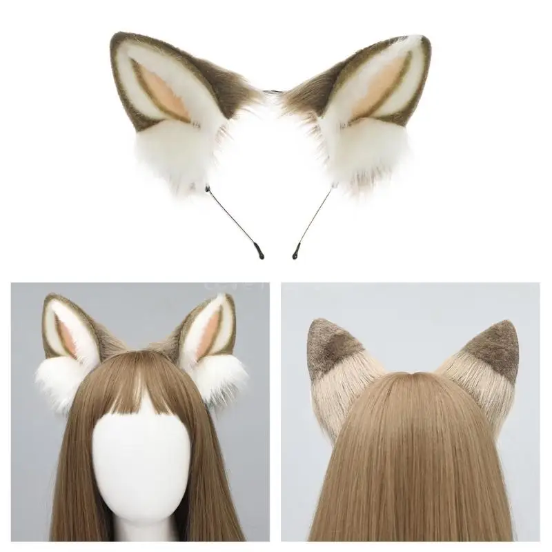 

Artificial Animal Wolf Ear Cosplay Headwear Girl Push Hairband Ears Headbands Party Daily Halloween Costume for Women