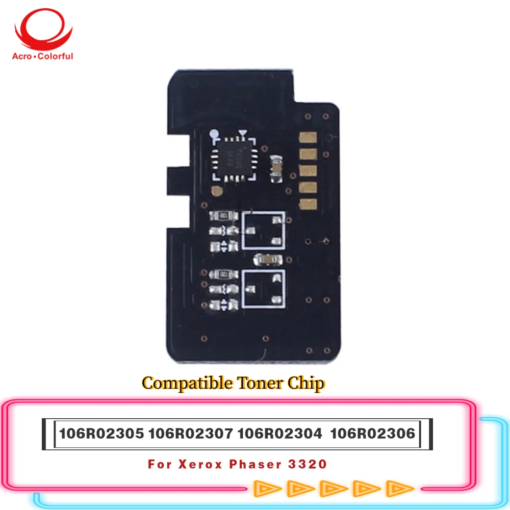 Compatible 106R02305 106R02307 106R02304 106R02306 Toner Chip For Xerox Phaser 3320 Printer
Compatible 106R02305 106R02307 106R02304 106R02306 Toner Chip For Xerox Phaser 3320 Printer