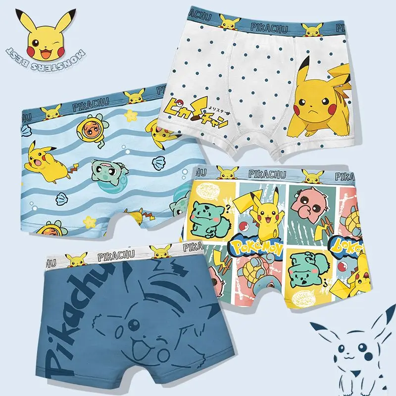 4Pcs Pokemon Anime Figure Pikachu Boys' Underwear Children's Cotton Cartoon Modal Boxer Shorts Triangle Briefs Kids Underwear
4Pcs Pokemon Anime Figure Pikachu Boys' Underwear Children's Cotton Cartoon Modal Boxer Shorts Triangle Briefs Kids Underwear