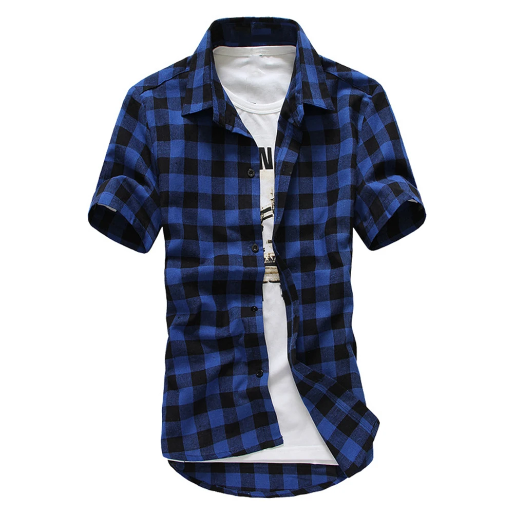 Mens Casual Plaid Button Down Shirts Short Sleeve Shirt Tops T-Shirt Blouse Lapel Lightweight Breathable Comfortable Men's Tees
Mens Casual Plaid Button Down Shirts Short Sleeve Shirt Tops T-Shirt Blouse Lapel Lightweight Breathable Comfortable Men's Tees