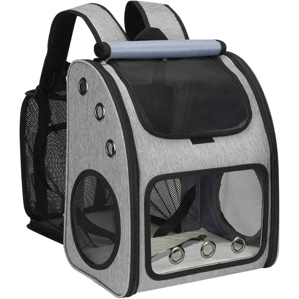 

Expandable Pet Carrier Backpack for Cats, Dogs and Small Animals, Portable Pet Travel Carrier, Super Ventilated Design,