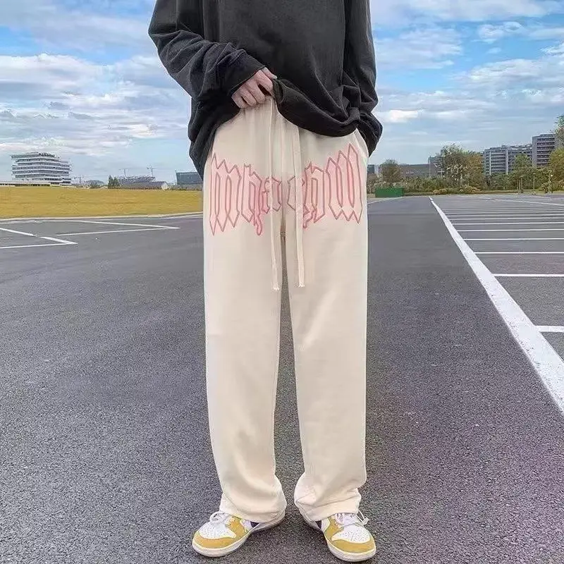 New Men's Fashion Letter Printed Straight Pants Drawstring Hip Hop High Street Loose Trousers Casual Wide Leg Joggers Sweatpants
New Men's Fashion Letter Printed Straight Pants Drawstring Hip Hop High Street Loose Trousers Casual Wide Leg Joggers Sweatpants