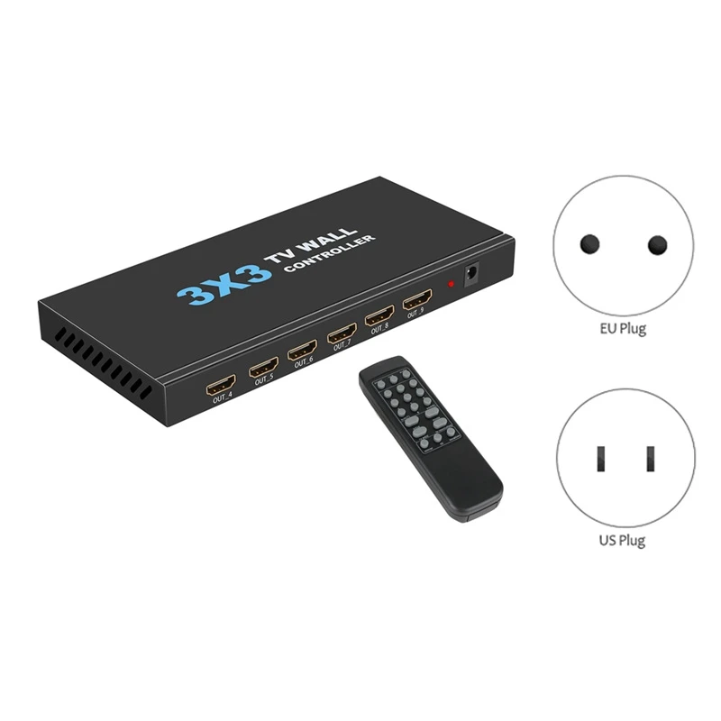 4K 3X3-совместимый ТВ видеоконтроллер настенный 3X4/4X3/4X4 переключатель процессора с несколькими видеоэкранами и пультом дистанционного управления 
4K 3X3-совместимый ТВ видеоконтроллер настенный 3X4/4X3/4X4 переключатель процессора с несколькими видеоэкранами и пультом дистанционного управления