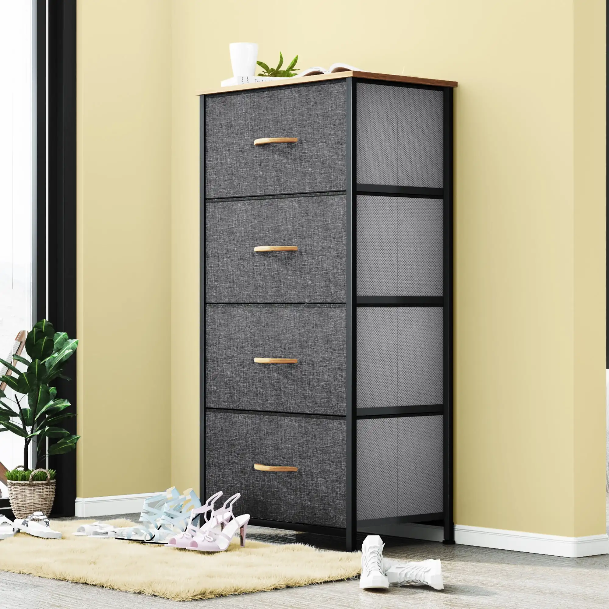 Dextrus Chest 4 Drawers Bedside Dresser Furniture Organizer for Bedroom Office, Dark Grey
Dextrus Chest 4 Drawers Bedside Dresser Furniture Organizer for Bedroom Office, Dark Grey