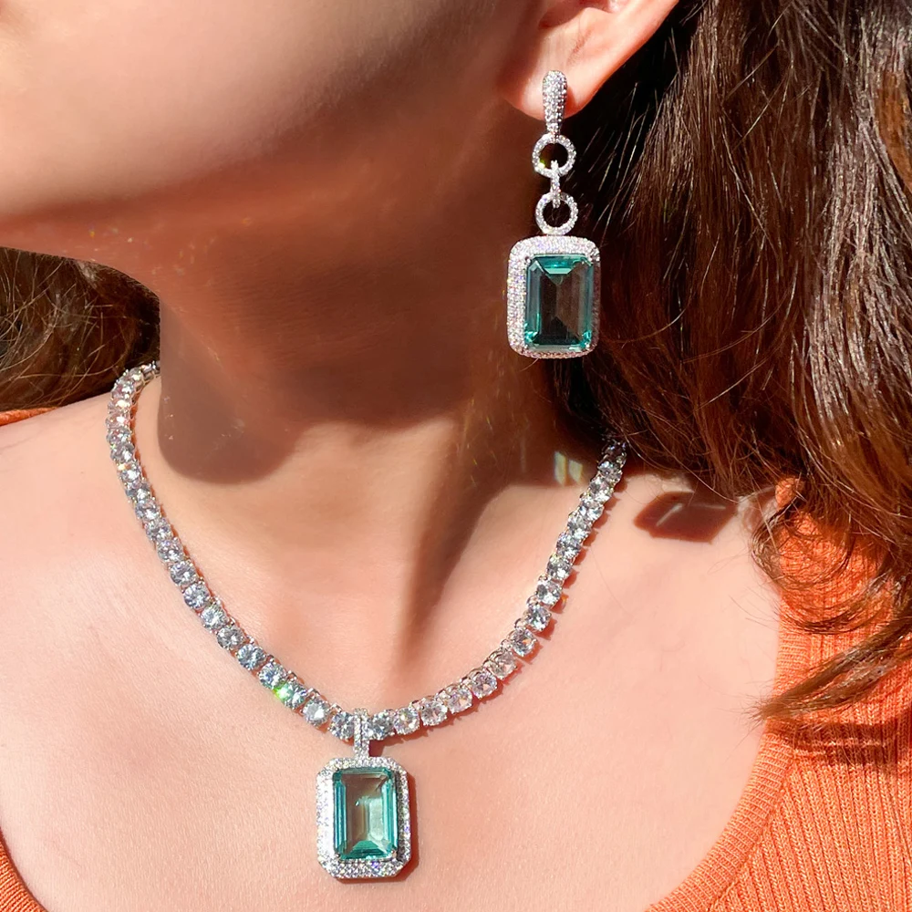 Fashion Light Blue Cubic Zirconia Long Big Rectangle Dangle Earrings and Necklace Set for Women Party Jewelry 2 Mallzona Se08dfb8dbe174e168ba9b279df2041d6T Fashion Light Blue Cubic Zirconia Long Big Rectangle Dangle Earrings and Necklace Set for Women Party Jewelry Mallzona