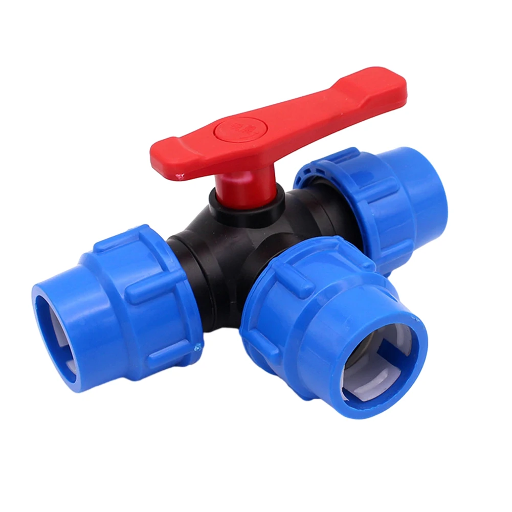 

PE Pipe 3 Way Ball Valve High quality PE Pipe Joint 20mm 25mm 32mm 40mm 50mm Connection Hose Professional Water Flow Solutions