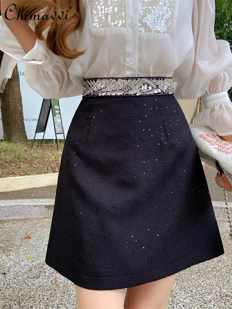 High-End Waist Embroidery Beads Sequins Skirt Autumn Winter New Fashion Slim-fit Short Skirt Light Luxury Elegant Women Skirts
High-End Waist Embroidery Beads Sequins Skirt Autumn Winter New Fashion Slim-fit Short Skirt Light Luxury Elegant Women Skirts