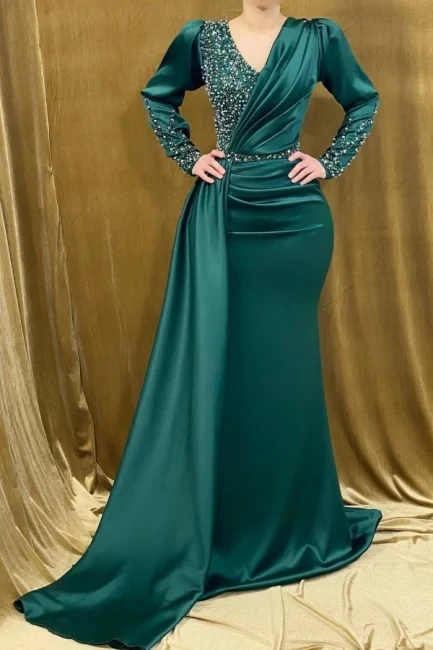 Темно-зеленое платье с длинным рукавом для выпускного вечера Robe de Mariage с блестками и бусинами кружевное вечернее платье с V-образным вырезом винтажное платье принцессы
Темно-зеленое платье с длинным рукавом для выпускного вечера Robe de Mariage с блестками и бусинами кружевное вечернее платье с V-образным вырезом винтажное платье принцессы