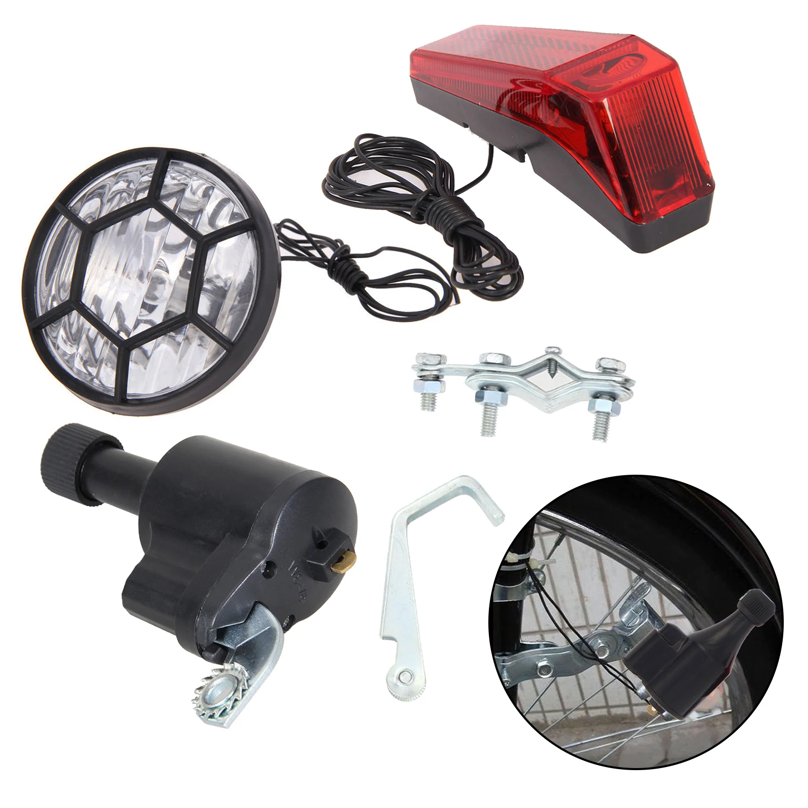High Quality Bicycle Light Headlight Taillight 3W 6V ABS+iron Electric Bicycle Light Set Grinder Motor Portable
High Quality Bicycle Light Headlight Taillight 3W 6V ABS+iron Electric Bicycle Light Set Grinder Motor Portable