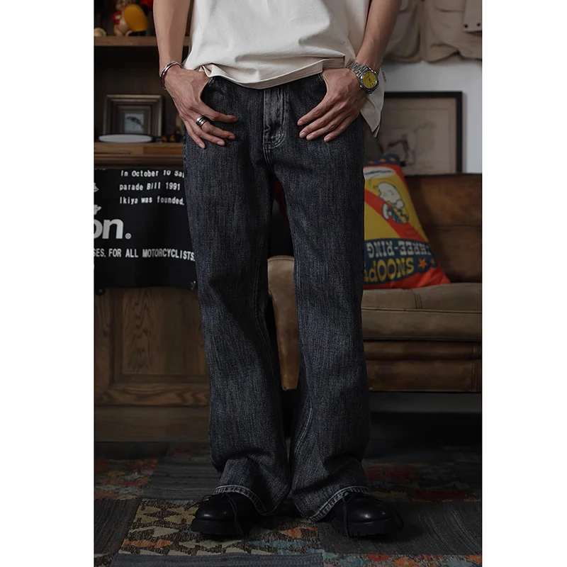 

Второй заказ 1970s хиппи ботинки вырезанные джинсы 13oz Селведж джинсовые расклешенные брюки