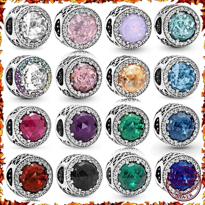 

Popular 925 Silver Exquisite Ocean Heart shaped Beads For Original Pandora Women's Bracelet High Quality Diy Charm Jewelry