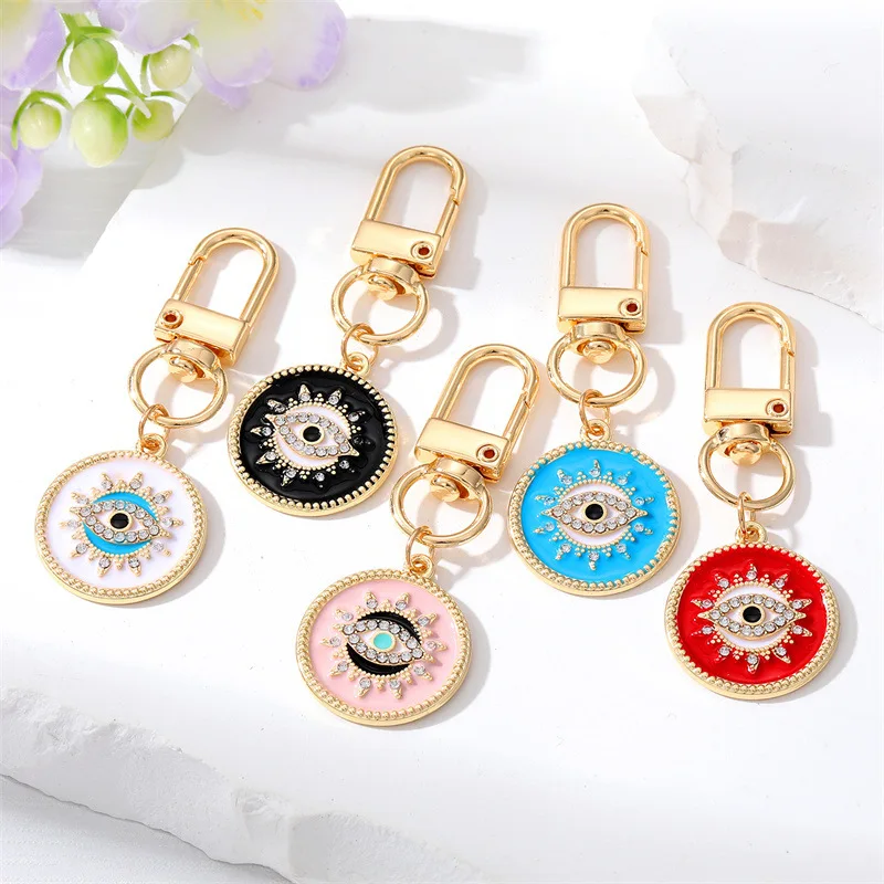 100pcs Round Evil Eye Keychain Boho Metal Pendant Keyring with Rotationable Clasp Key Chain Bag Car Phone Accessories Jewelry
100pcs Round Evil Eye Keychain Boho Metal Pendant Keyring with Rotationable Clasp Key Chain Bag Car Phone Accessories Jewelry