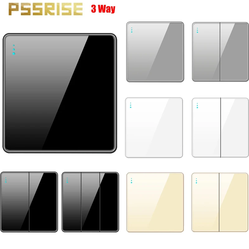 PSSRISE 86 Type EU US UN Full Tempered Glass Panel 1gang 3way Home Switch Light AC 110V-240V Power Push Button Switch ON OFF
PSSRISE 86 Type EU US UN Full Tempered Glass Panel 1gang 3way Home Switch Light AC 110V-240V Power Push Button Switch ON OFF