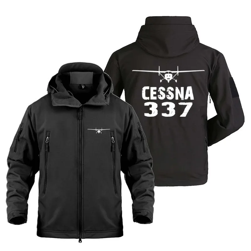 

New Military Outdoor Cessna 337 Flight Aircraft Fleece Warm Men Jackets Clothing SoftShell Man Coat Jacket