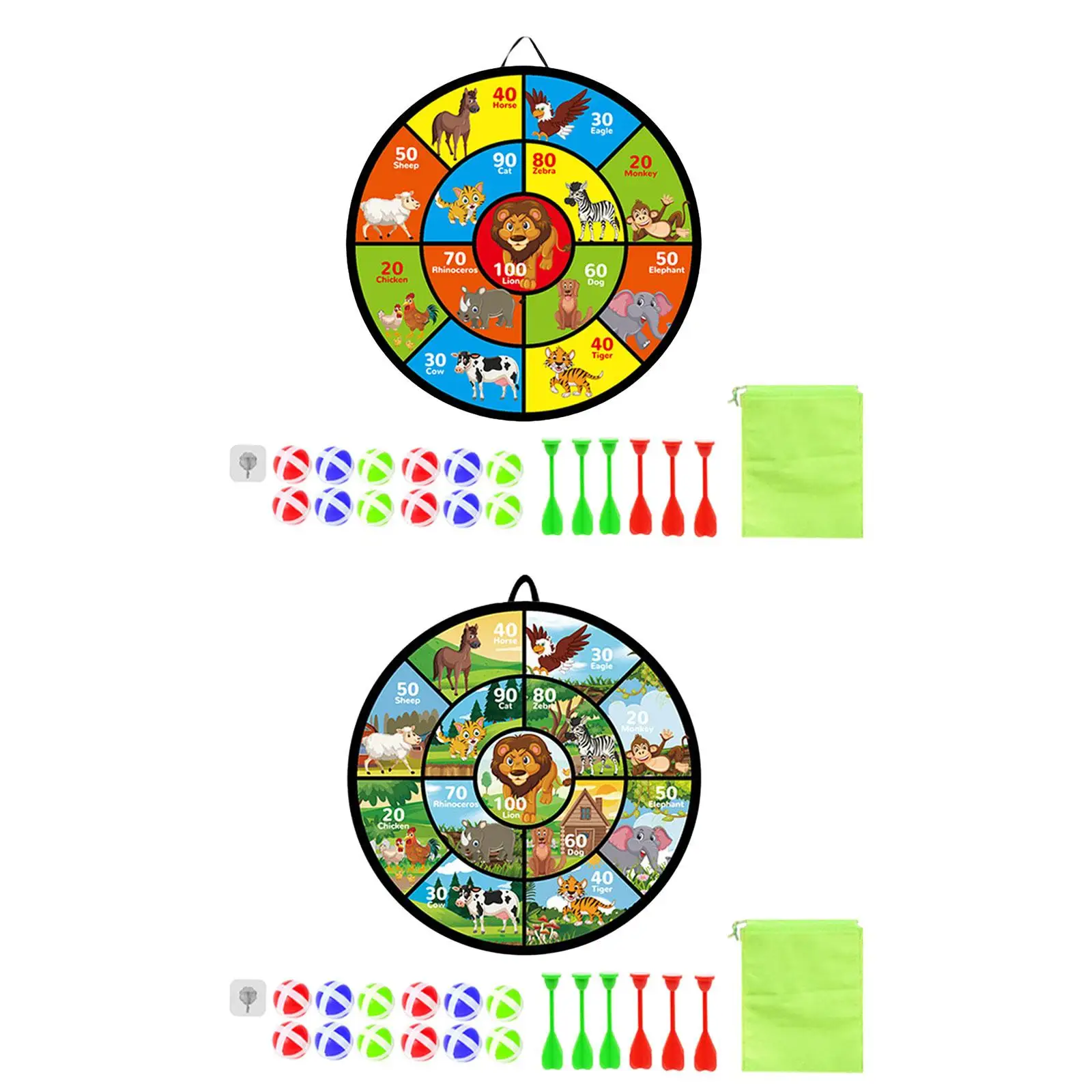 Double Sided Dart Board for Kids Portable Dart Disc 29" Dart Games with 12 Sticky Balls, 6 Darts Birthday Gifts for Boys Girls
Double Sided Dart Board for Kids Portable Dart Disc 29" Dart Games with 12 Sticky Balls, 6 Darts Birthday Gifts for Boys Girls