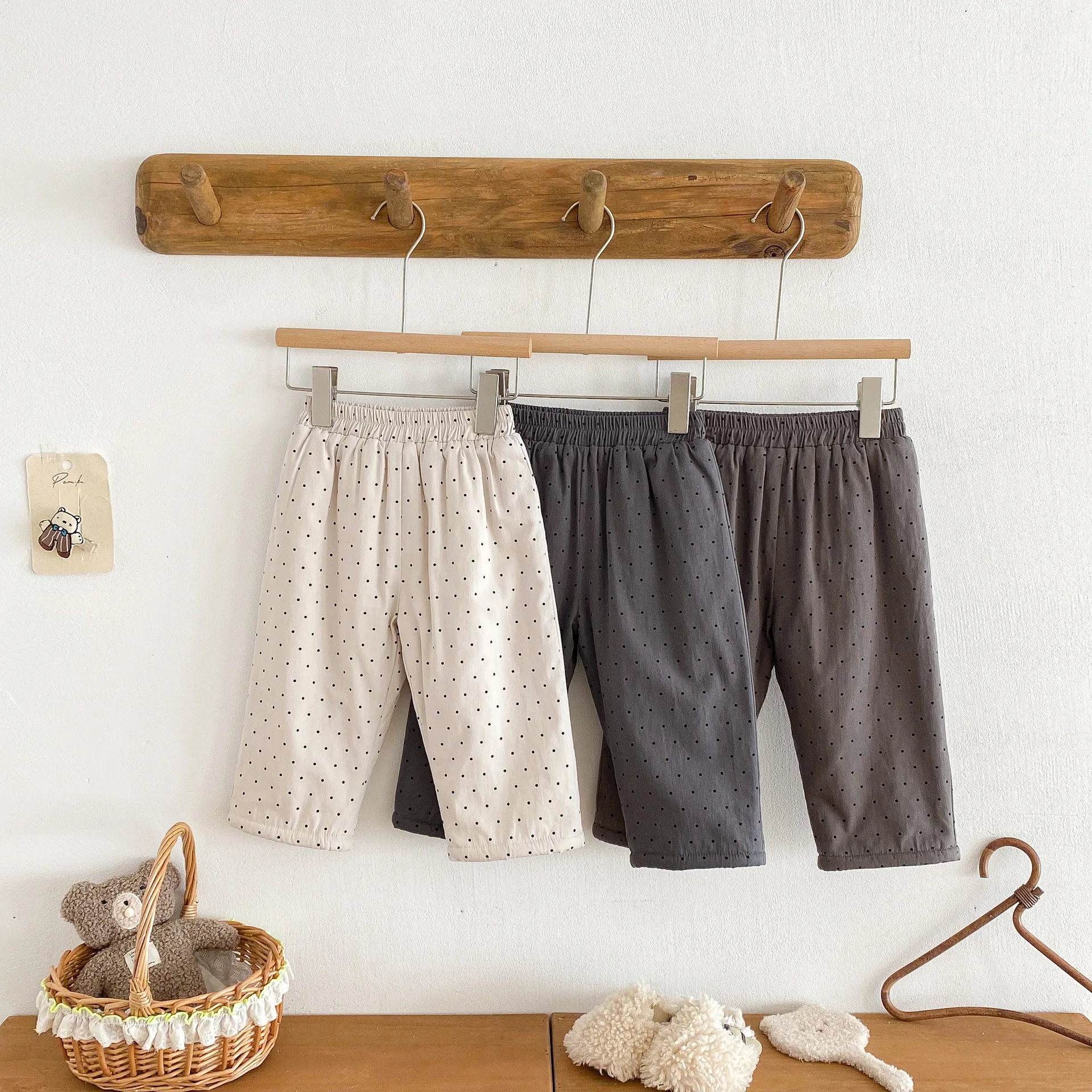 2025 Winter New Children Casual Pants Plus Velvet Thick Girls Dot Print Trousers Baby Boy Fleece Harem Pants Kids Warm Clothes 3 Se0997d9f87214a0d8bacfade83d4e998d