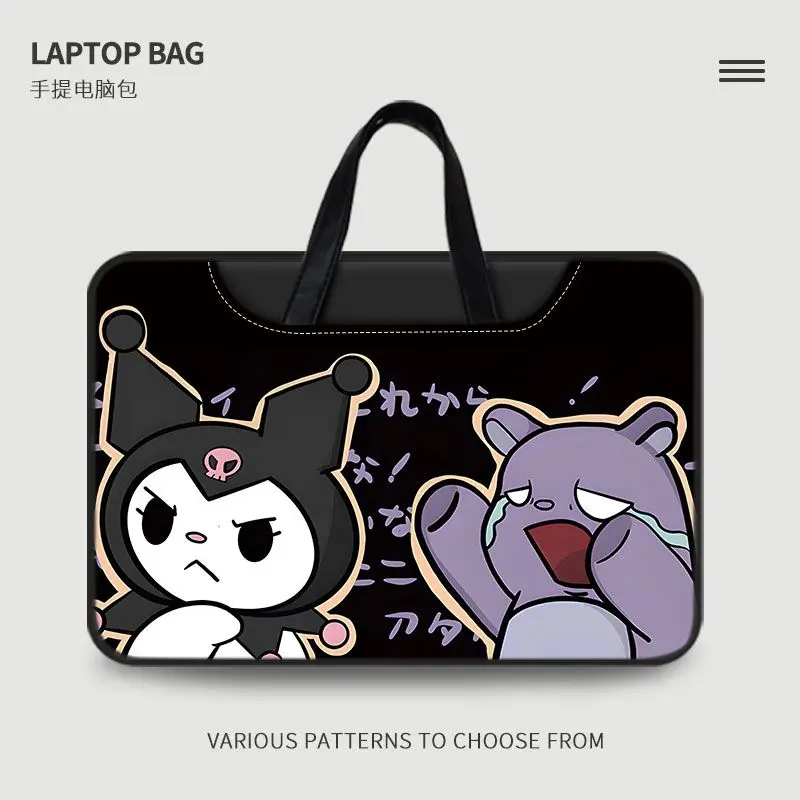 

Sanrio anime series Kuromi black laptop bag iPad air14/11 /14/16 inch hello kitty female cartoon cute storage bag surprise gift