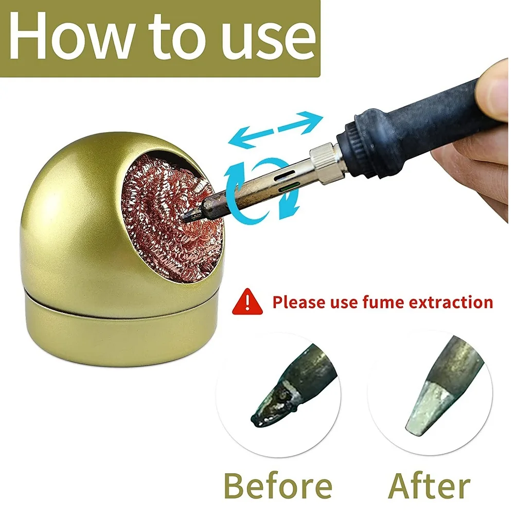 Soldering Iron Tip Cleaner Desoldering Cleaning Ball Welding Soldering Iron Mesh Filter Metal Wire Stand Steel Ball Tin Remover
Soldering Iron Tip Cleaner Desoldering Cleaning Ball Welding Soldering Iron Mesh Filter Metal Wire Stand Steel Ball Tin Remover