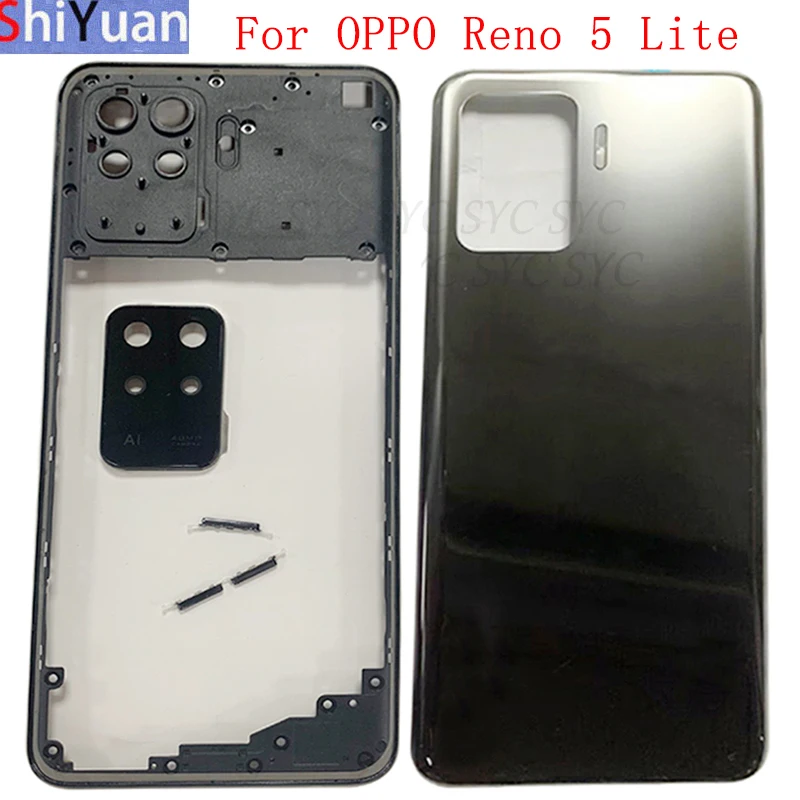 

Battery Cover Rear Door Housing For OPPO Reno 5 Lite Back Cover with Middle Frame Camera Frame Replacement Parts