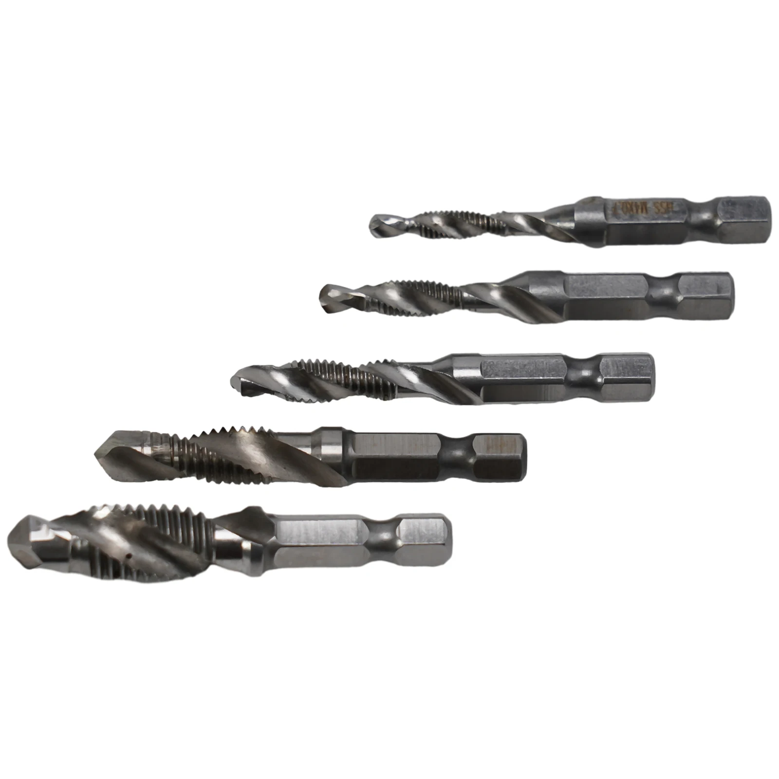 Metric Tap Tap Drill Bit M4-M10 Machine Screw Silver Spiral Threaded Bit 5pcs Compound Tap Hand Tools Hex Shank
Metric Tap Tap Drill Bit M4-M10 Machine Screw Silver Spiral Threaded Bit 5pcs Compound Tap Hand Tools Hex Shank