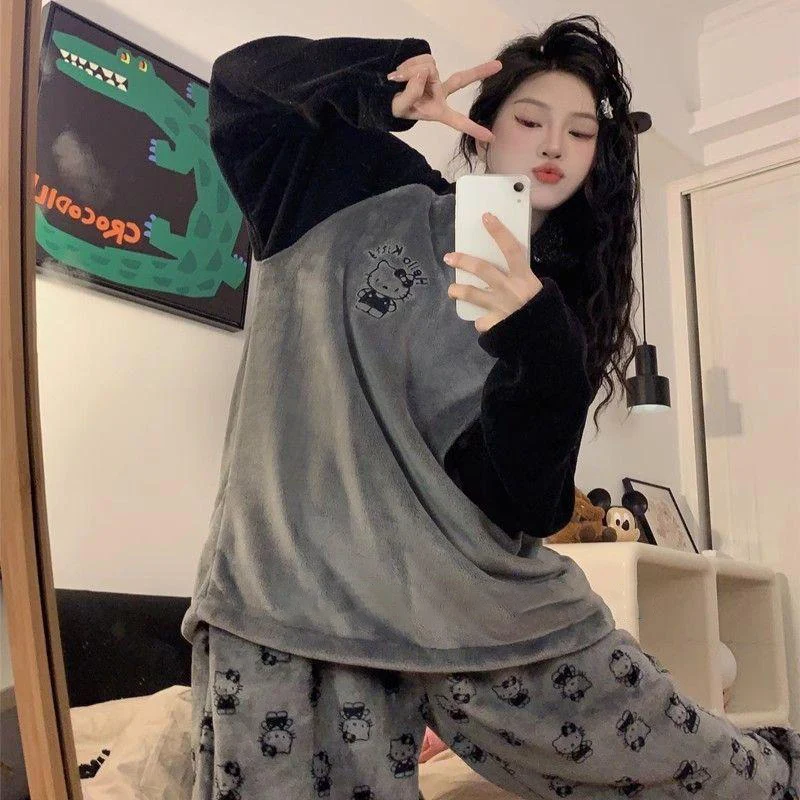 New Hellokitty Kawaii Anime Sanrio Pajama Winter Cute Cartoon Coral Velvet Round Neck Thickened Flannel Homewear Set Girls Toys
New Hellokitty Kawaii Anime Sanrio Pajama Winter Cute Cartoon Coral Velvet Round Neck Thickened Flannel Homewear Set Girls Toys