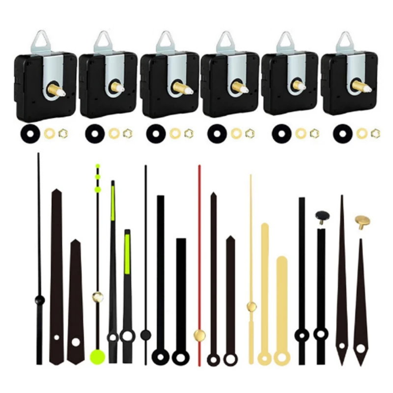 6Pcs Clock Mechanism Replacement Kit With 7 Clock Hands Operated For Clock Repair DIY Clock Repair Motor Parts
6Pcs Clock Mechanism Replacement Kit With 7 Clock Hands Operated For Clock Repair DIY Clock Repair Motor Parts