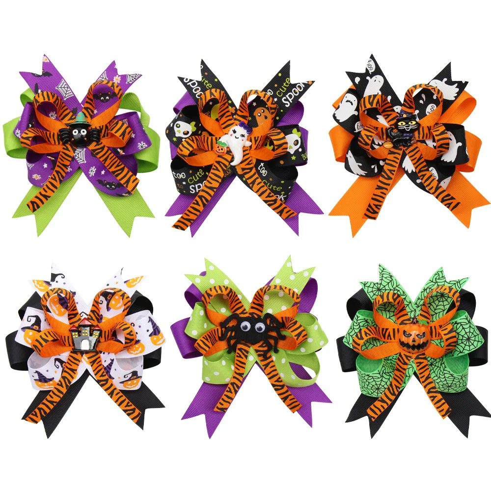 6Pcs/set Halloween Cheer Bow Hairclip for Kids Funny Pumpkin Hairpin Ribbon Bowknot Hairgripe Girl Headwear Hair Accessories 
6Pcs/set Halloween Cheer Bow Hairclip for Kids Funny Pumpkin Hairpin Ribbon Bowknot Hairgripe Girl Headwear Hair Accessories