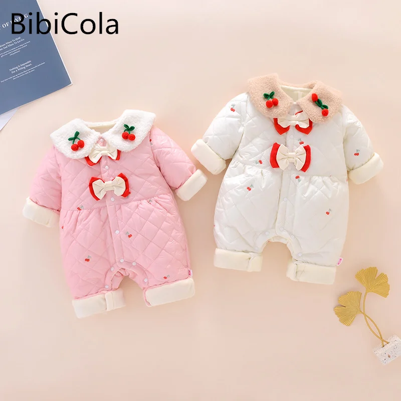 Autumn Winter Warm Newborn Baby Girls Rompers Cherry Print Infant Baby Long Sleeve Jumpsuit Children Clothes with Bow 0-24M
Autumn Winter Warm Newborn Baby Girls Rompers Cherry Print Infant Baby Long Sleeve Jumpsuit Children Clothes with Bow 0-24M