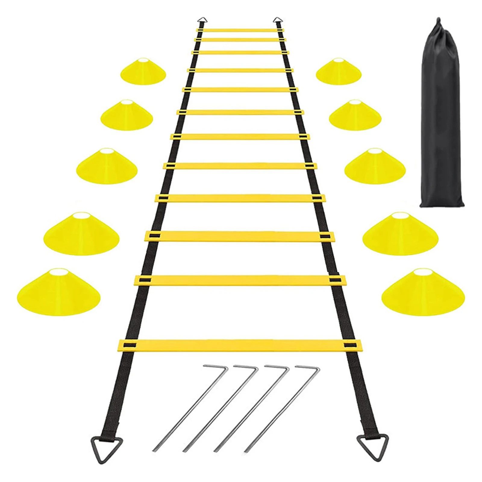 12-Section Coordination Ladder For Added Stability Ladder Plastic+cloth+iron Yellow/Orange/Black For Soccer Training
12-Section Coordination Ladder For Added Stability Ladder Plastic+cloth+iron Yellow/Orange/Black For Soccer Training