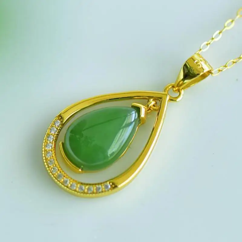 Ожерелье из натурального зеленого нефрита с подвеской в виде капли воды из стерлингового серебра S925 пробы, бусины-капельки из гетяня нефрита, ожерелья-подвески на удачу
Ожерелье из натурального зеленого нефрита с подвеской в виде капли воды из стерлингового серебра S925 пробы, бусины-капельки из гетяня нефрита, ожерелья-подвески на удачу