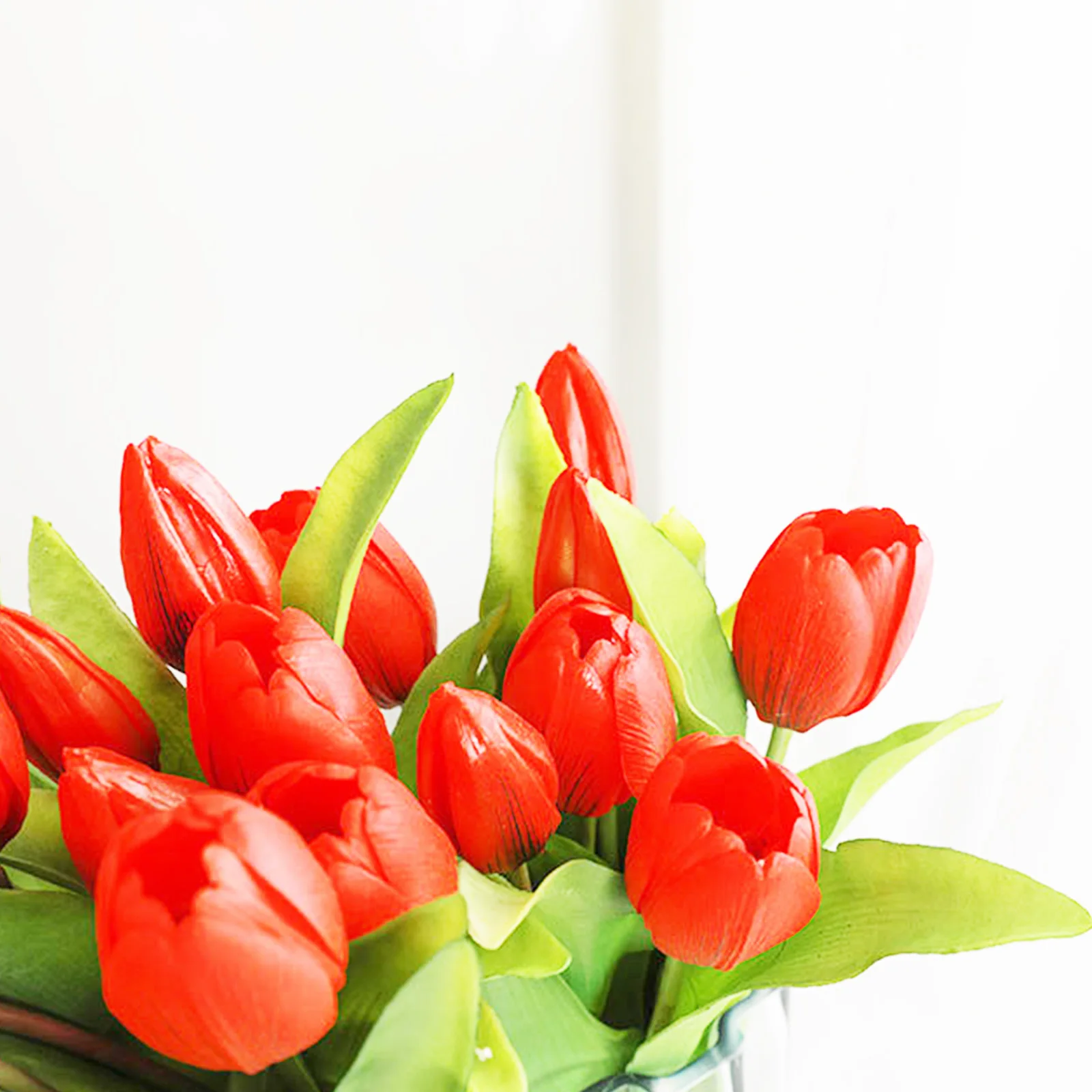 

1 Bouquet Of Simulated Tulips With 7 Flowers Tulips Fake Tulip Bouquet For Wedding Decoration PU+PVC Artificial Flower