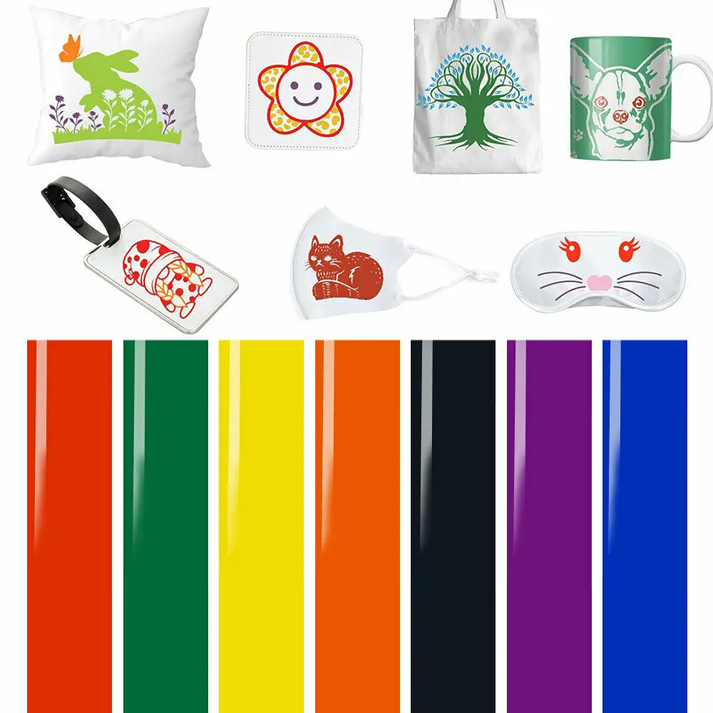 Infusible Ink Transfer Vinyl for cut Mug Press 7 Color Infused Ink Paper for Sublimatio Transfer Film for Poly Fabric/Coaster
Infusible Ink Transfer Vinyl for cut Mug Press 7 Color Infused Ink Paper for Sublimatio Transfer Film for Poly Fabric/Coaster