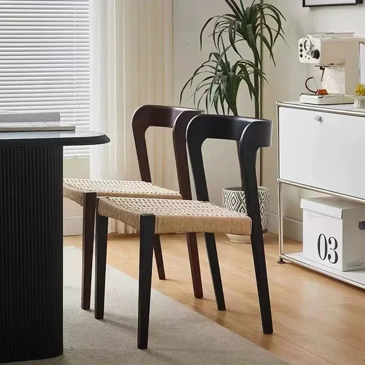 Solid wood composite household small unit chairs, Rick chairs, rope woven chairs, Nordic medieval minimalist dining chairs
Solid wood composite household small unit chairs, Rick chairs, rope woven chairs, Nordic medieval minimalist dining chairs