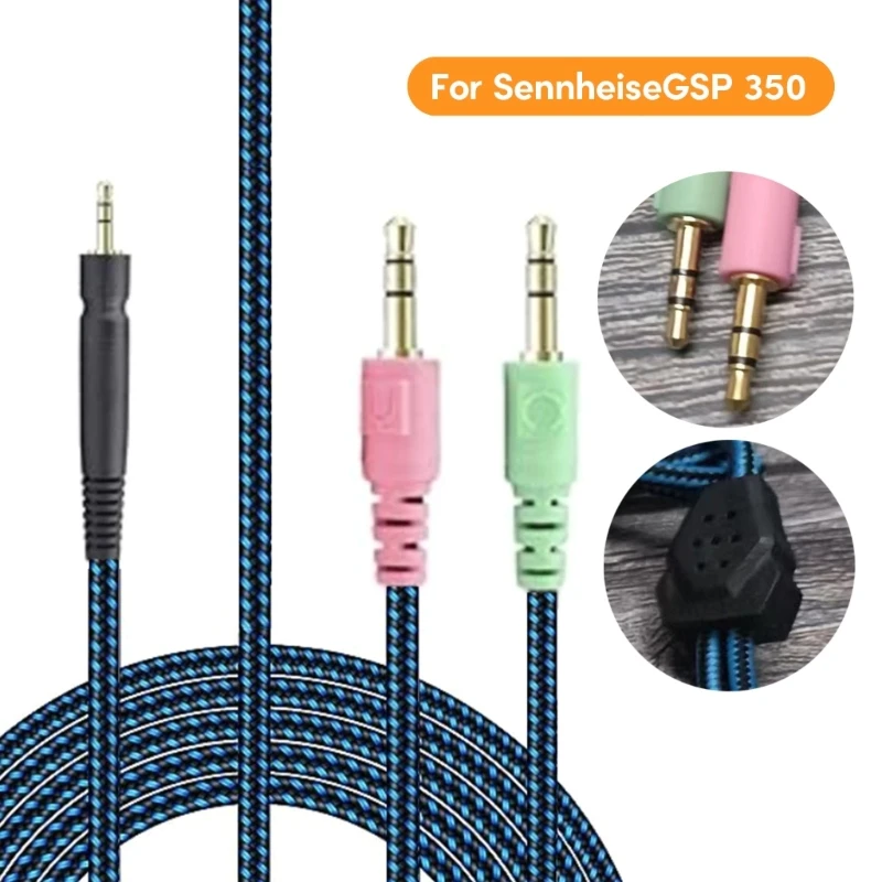 

Nylon Braided UNP PC Cable for Sennheise GSP350 GSP500 GSP670 Headphones Cord Better Sound Ranges User DropShipping