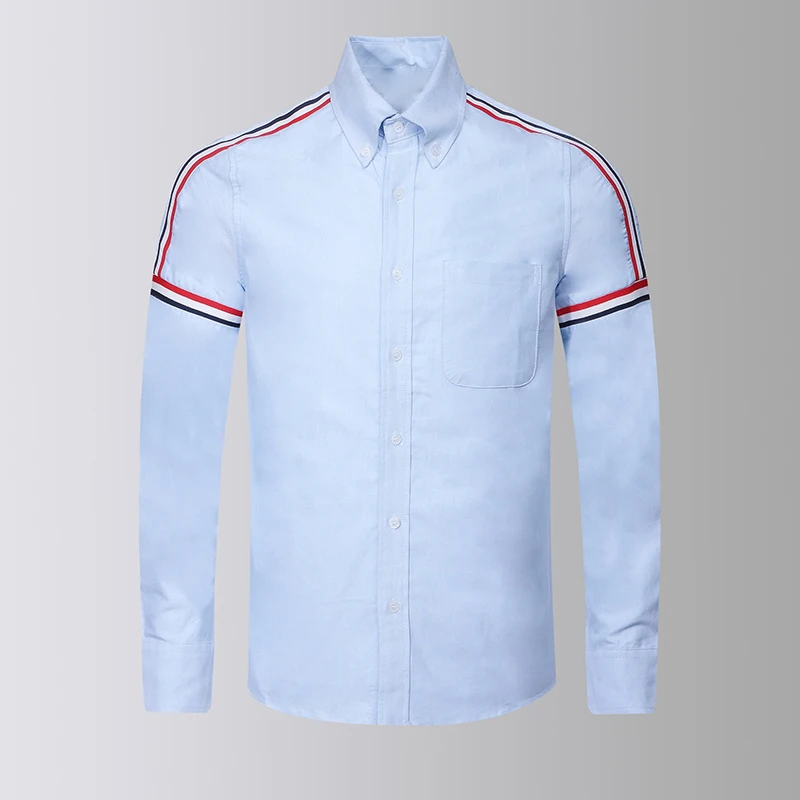 Korean Men's Shirt Solid Top Women Striped Shoulder Sleeve Mens Clothing Casual Oxford Long Slim Fashion Male Blouses Quality
Korean Men's Shirt Solid Top Women Striped Shoulder Sleeve Mens Clothing Casual Oxford Long Slim Fashion Male Blouses Quality