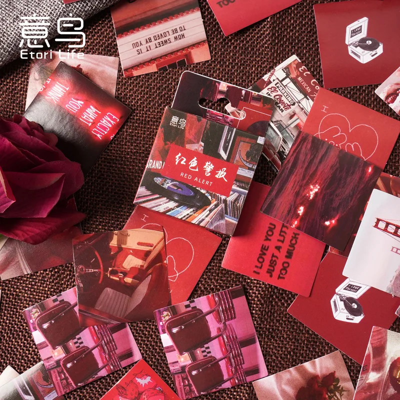 46Pcs/Box Red Alert Decoration Sticker Cyberpunk Aesthetic DIY Stationery School Supplies for Kids Junk Journal Diary Decoration
46Pcs/Box Red Alert Decoration Sticker Cyberpunk Aesthetic DIY Stationery School Supplies for Kids Junk Journal Diary Decoration