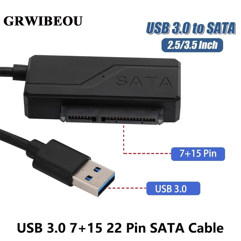GRWIBEOU SATA to USB 3.0 Adapter USB to SATA Cable 5Gbps High Speed Data Transmission For 2.5 Inch HDD Hard Drive SATA Adapter
GRWIBEOU SATA to USB 3.0 Adapter USB to SATA Cable 5Gbps High Speed Data Transmission For 2.5 Inch HDD Hard Drive SATA Adapter