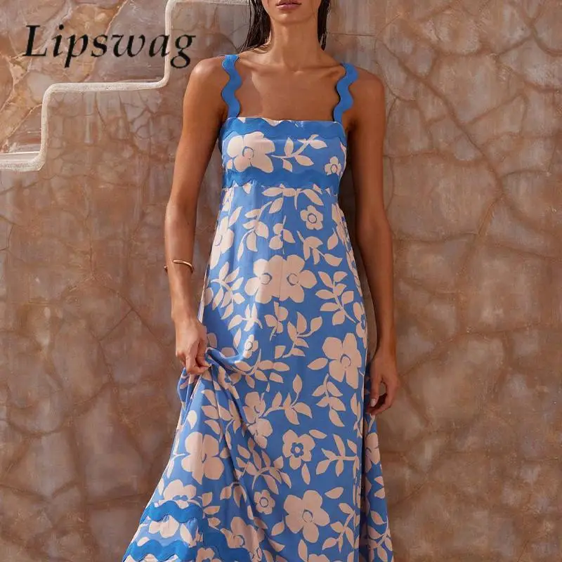 Fashion Floral Print Boho Party Dress Spring Summer Backless Loose Beach Dress Women Sexy Square Collar Wave Straps Long Dresses
Fashion Floral Print Boho Party Dress Spring Summer Backless Loose Beach Dress Women Sexy Square Collar Wave Straps Long Dresses