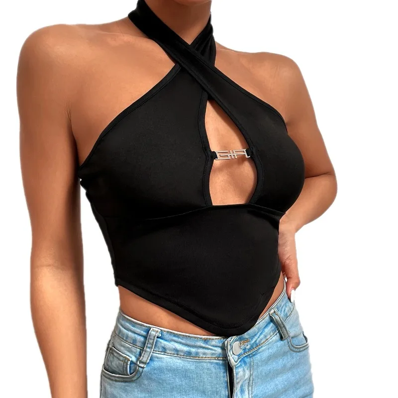 Women's Sexy Tanks Solid Color Crossover Halter Neck Knitting Shirt Slim Basics Spring Summer Tight Fitting Ladies T-Shirt Top
Women's Sexy Tanks Solid Color Crossover Halter Neck Knitting Shirt Slim Basics Spring Summer Tight Fitting Ladies T-Shirt Top