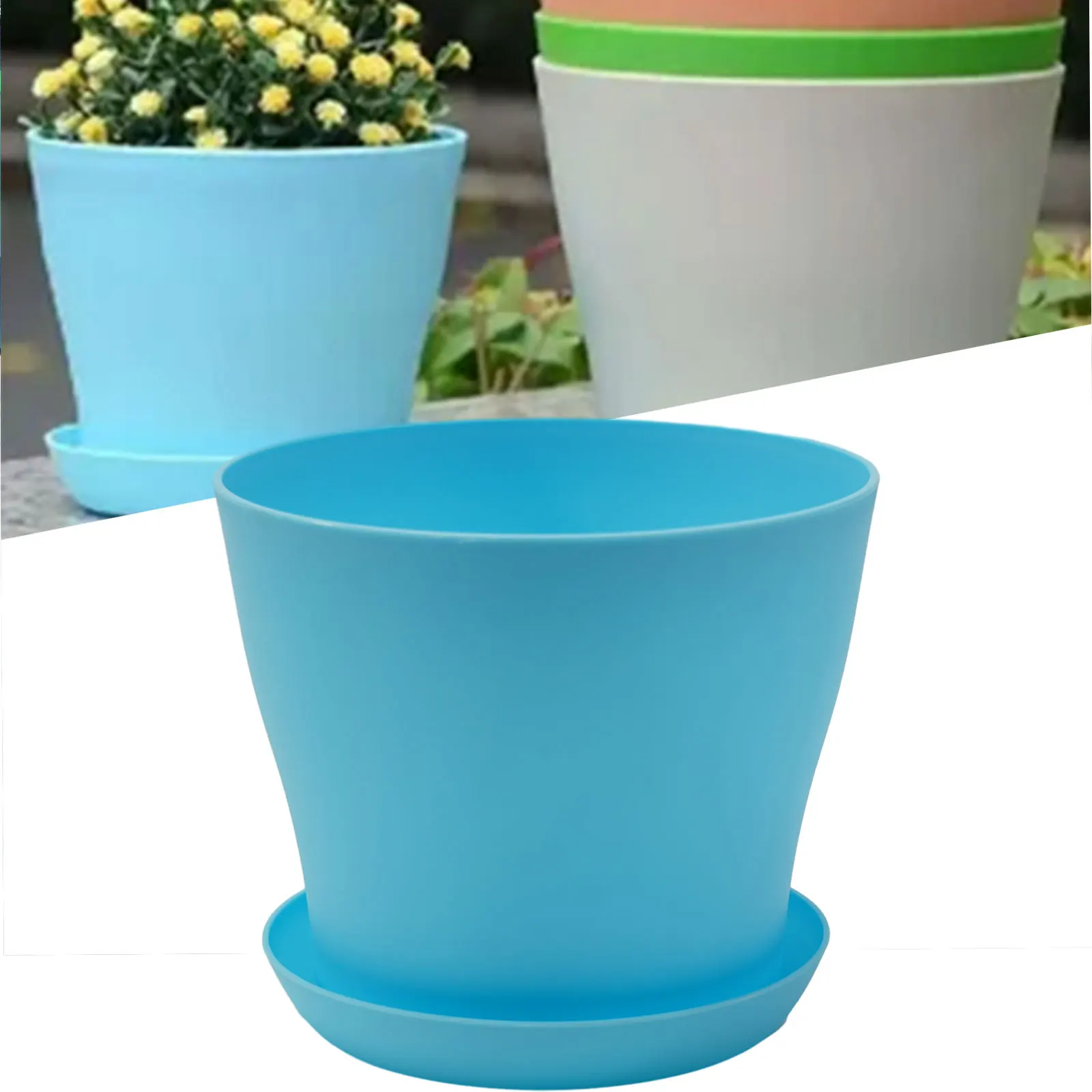 1Pcs Resin Plastic Flowers Pot With Tray Green Potted Plants Garden Supplies Waterproof Plant Bonsai Pot For Garden Home
1Pcs Resin Plastic Flowers Pot With Tray Green Potted Plants Garden Supplies Waterproof Plant Bonsai Pot For Garden Home