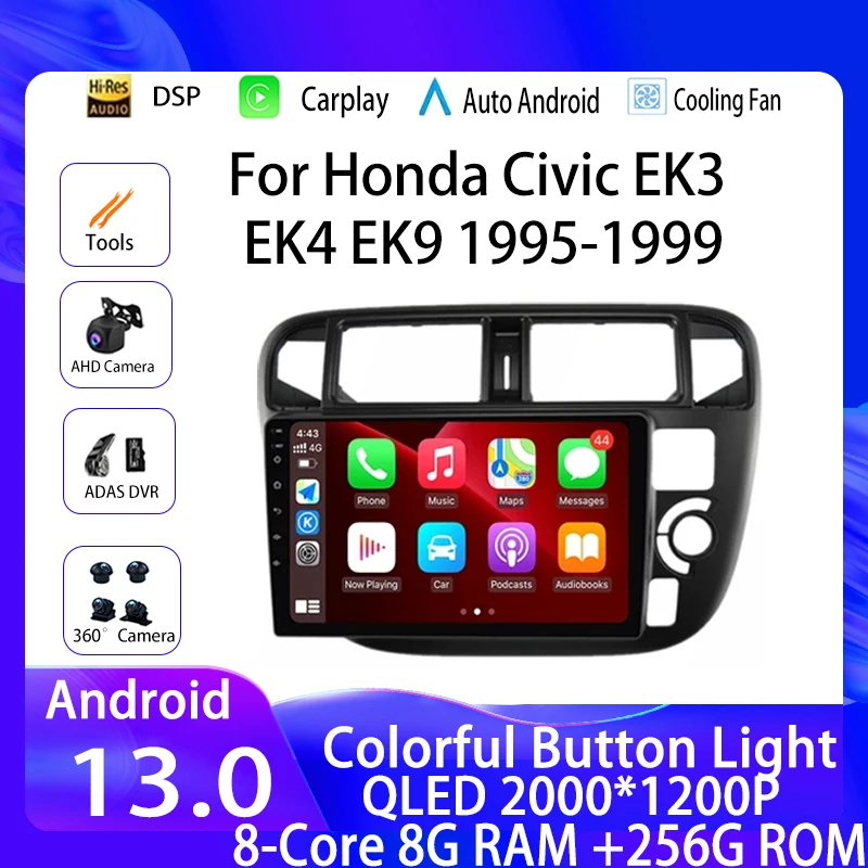 Car Raido Android 13 For Honda Civic EK3 EK4 EK9 1995-1999 Navigation Multimedia Video Player Auto Carplay Autoradio Audio QLED
Car Raido Android 13 For Honda Civic EK3 EK4 EK9 1995-1999 Navigation Multimedia Video Player Auto Carplay Autoradio Audio QLED