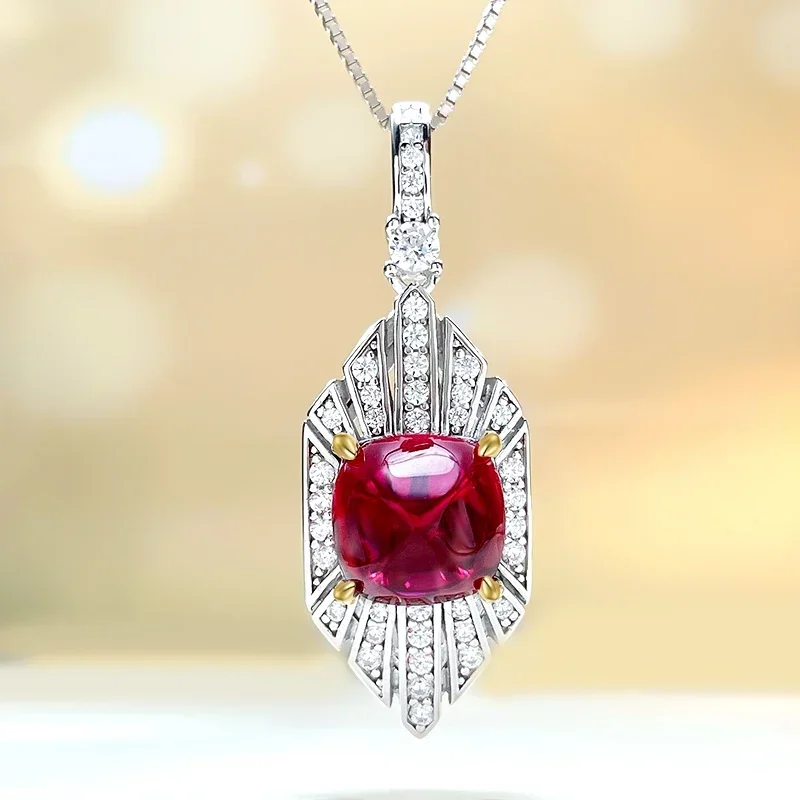 

Fashionable Luxury Versatile 925 Pure Silver Colorful Treasure Sugar Tower High Carbon Diamond Style Wedding Jewelry